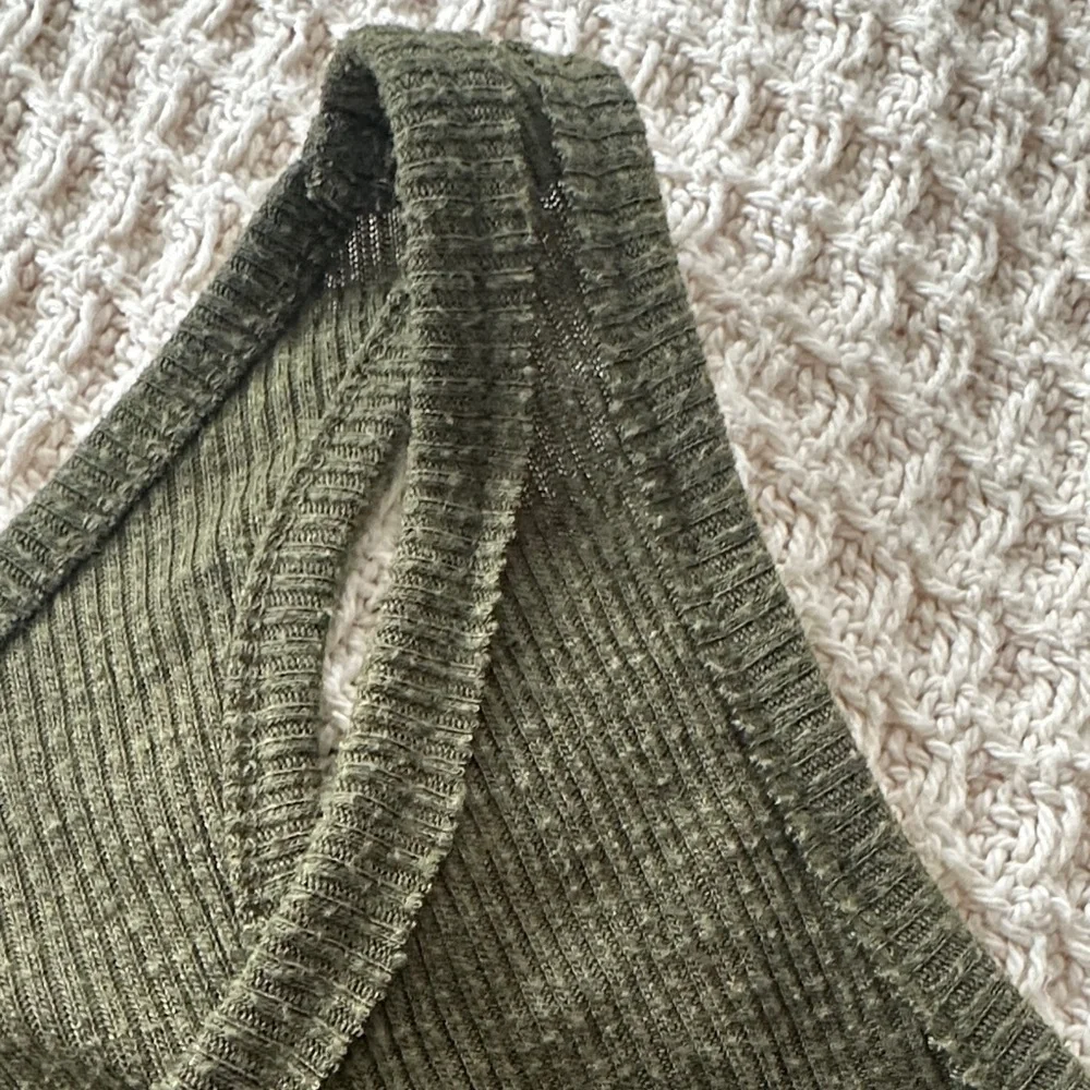 Free People Dark Olive Green Tank Top - Size Medium - Picture 5 of 5
